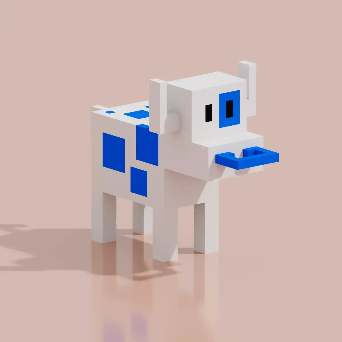 Cow VANAV2 Voxel Low-poly 3D model
