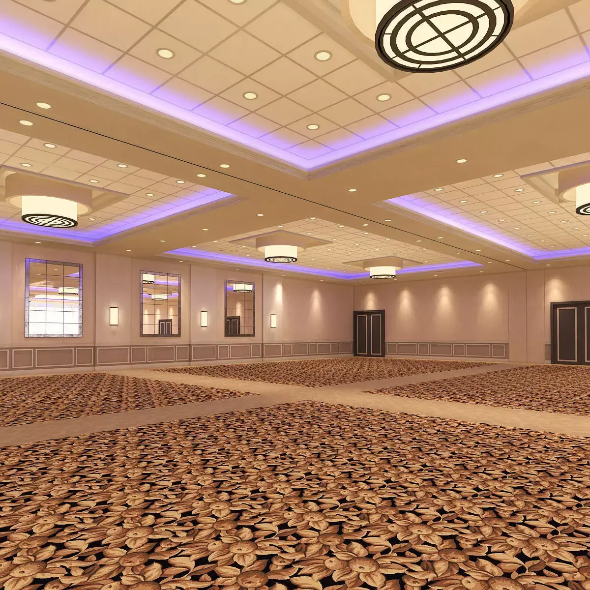 Hotel Ballroom 3D model