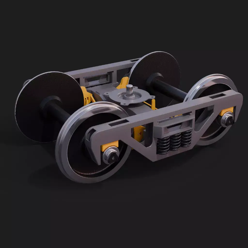 rail truck bogie or railroad wheel truck 3d model 3D model