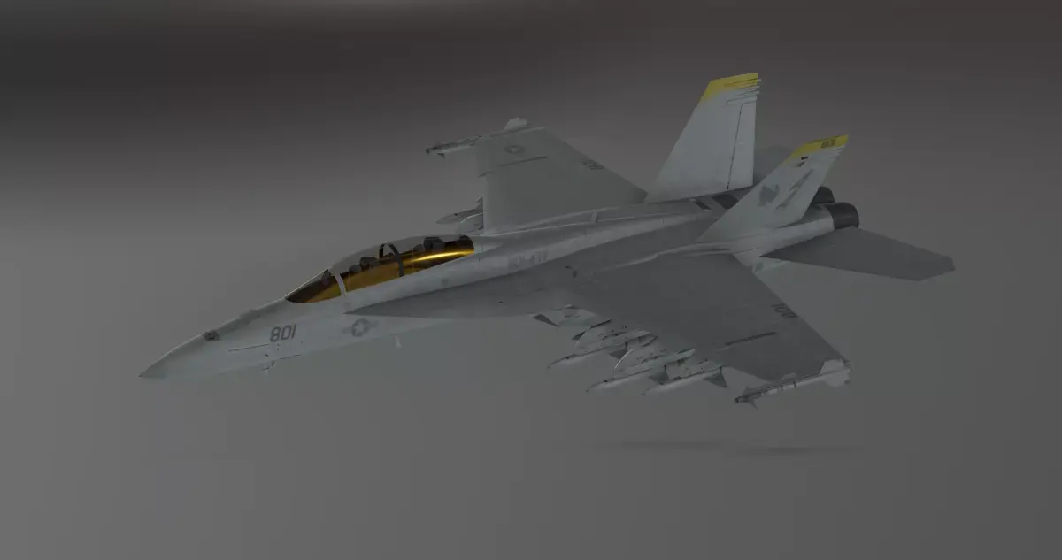 FA18 SUPER GRIPPEN Fighter plane - Photorealistic Low-poly 3D model
