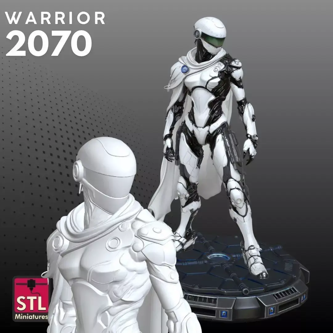 Futuristic Female Warrior STL Guardian 3D 3D print model