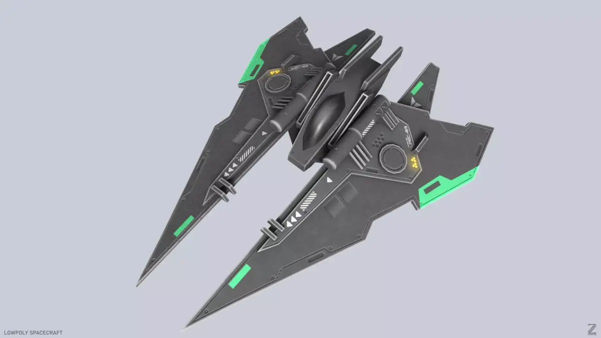 Low poly spacecraft Low-poly 3D model by Anima-Z