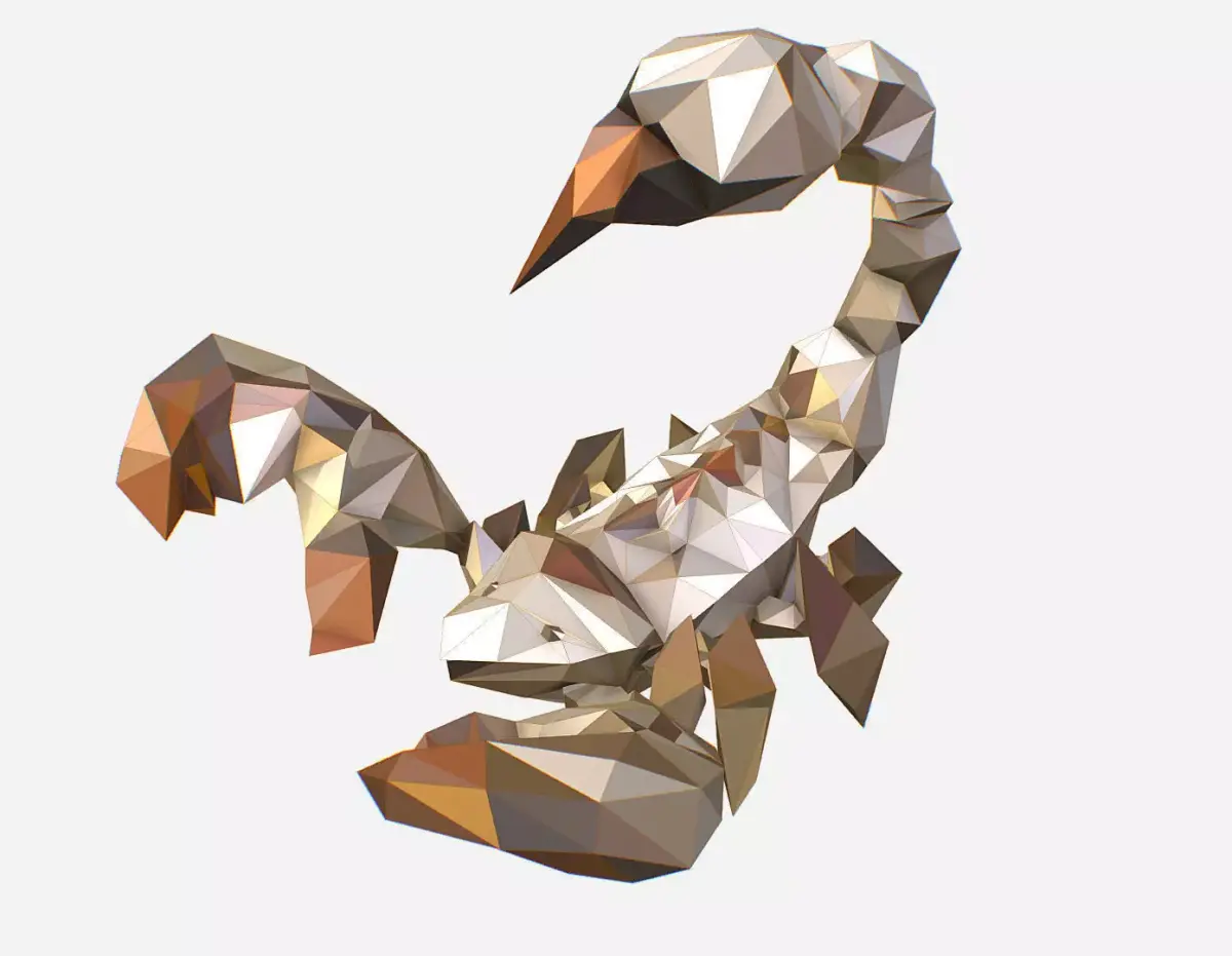 Scorpion - White Scorpio Animated Low Poly Art Low-poly 3D model