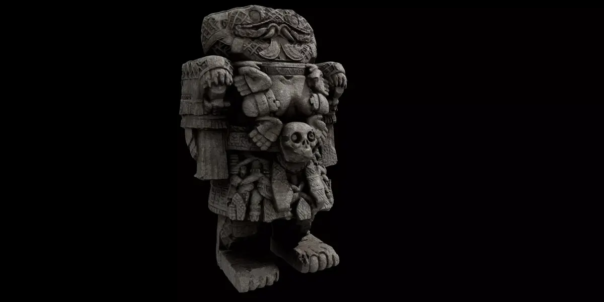 Aztec Huitzilopochtli Statue 3D model