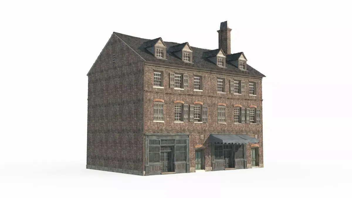 18th century architecture urban buildings 3D model