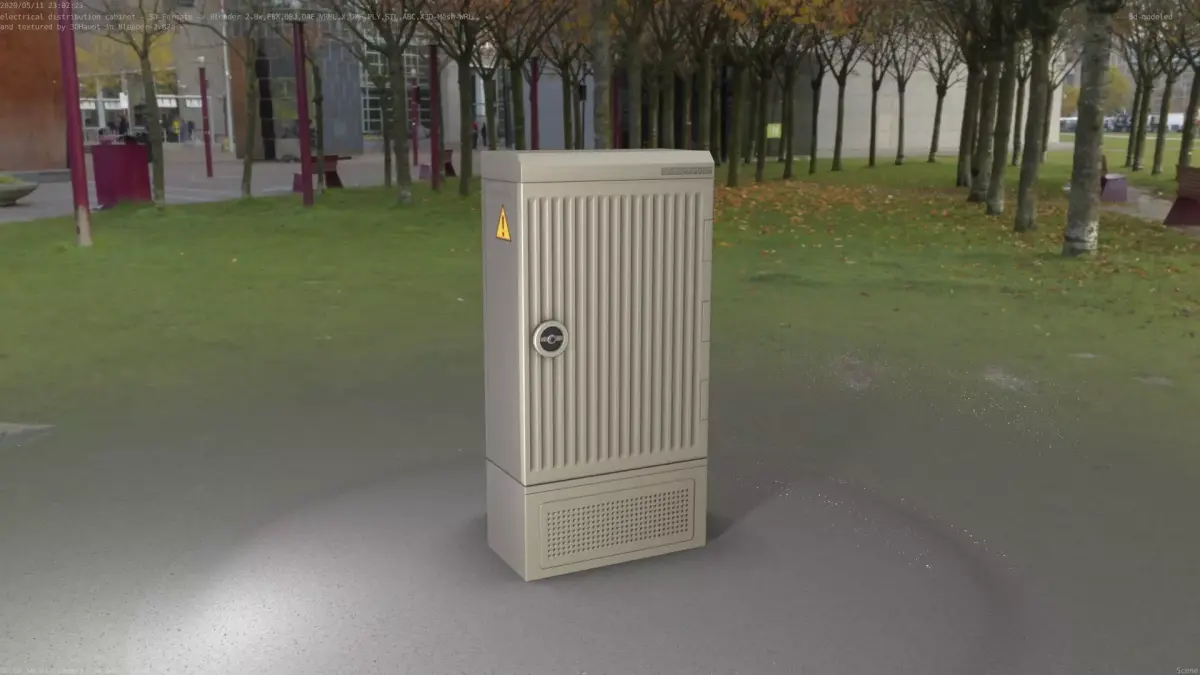 Electrical Distribution Cabinet 144 Low-poly 3D model