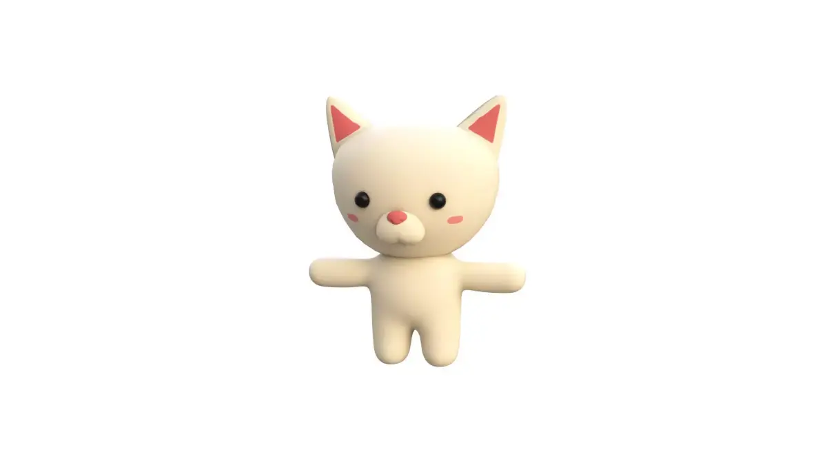 Character002 Chubby Cat  Low-poly 3D model