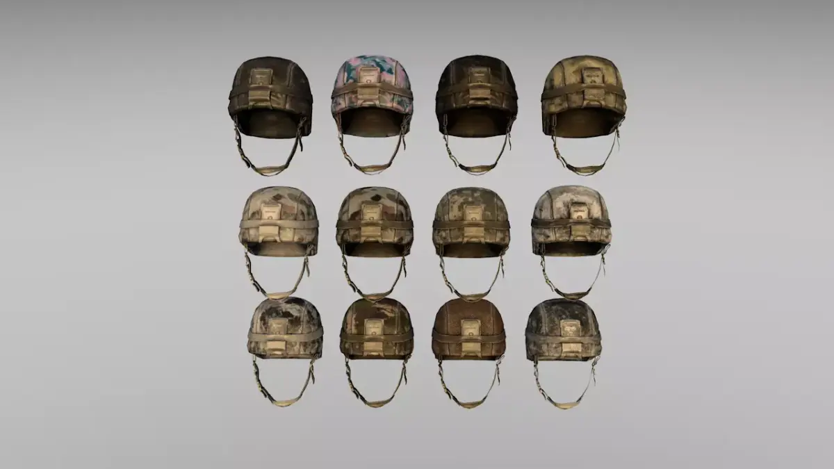 Military helmets Low-poly 3D model