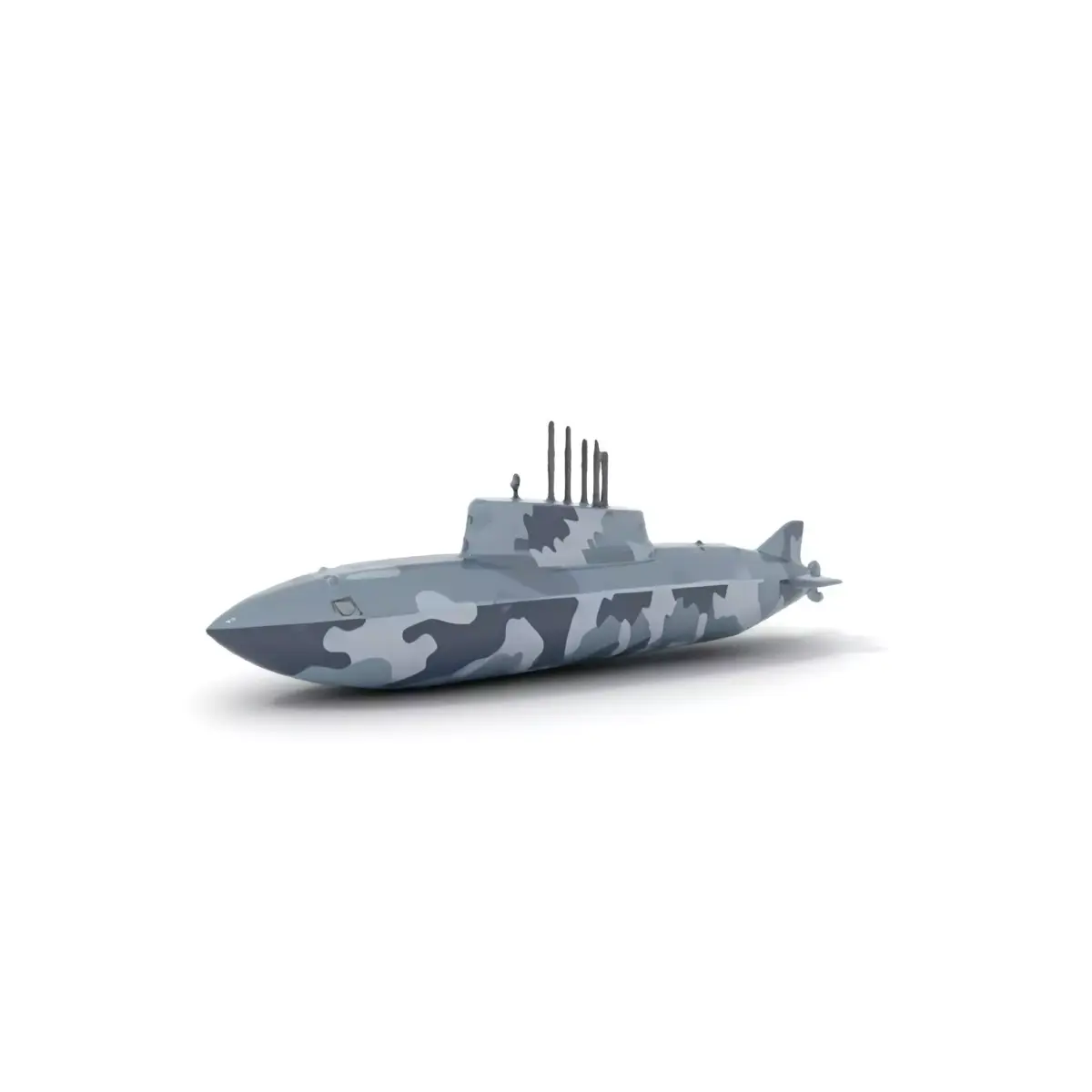 Stealth Camo Submarine model pack Low-poly 3D model