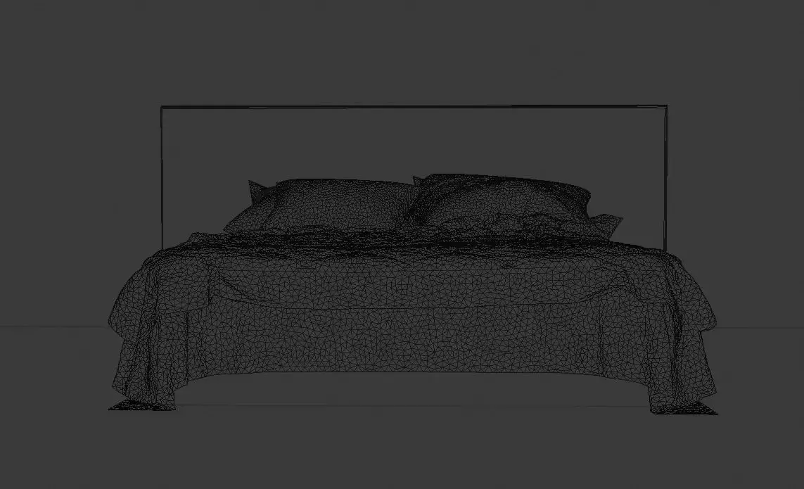 Fluffy Bed Free low-poly 3D model