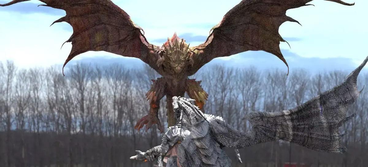 Demon Lava Dragon and Jungle Dragon 3D model