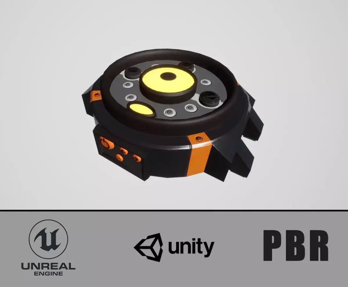 Sci-fi sticky mine Free low-poly 3D model