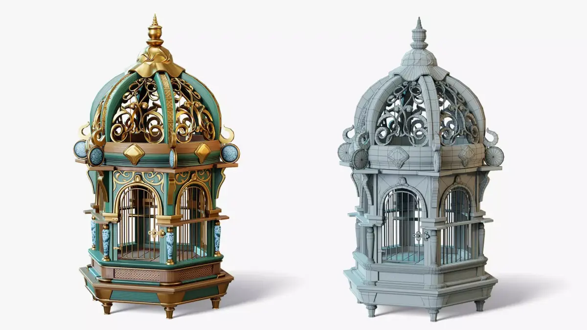Birdcage Fancy Low-poly 3D model
