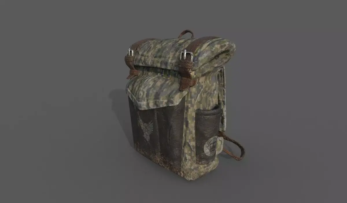 Military backpack Low-poly 3D model get