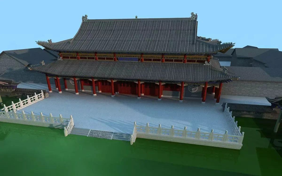 Chinese ancient courtyard   3D model