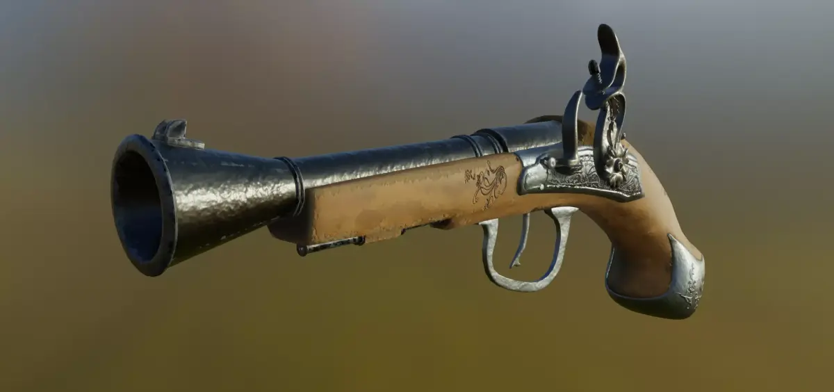 Pirate gun Low-poly 3D model