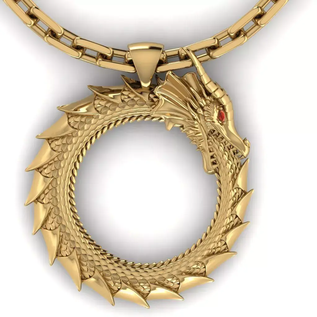 Golden dragon pendant 3D model
