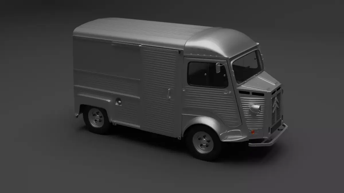 Citroen H silver van 3D model