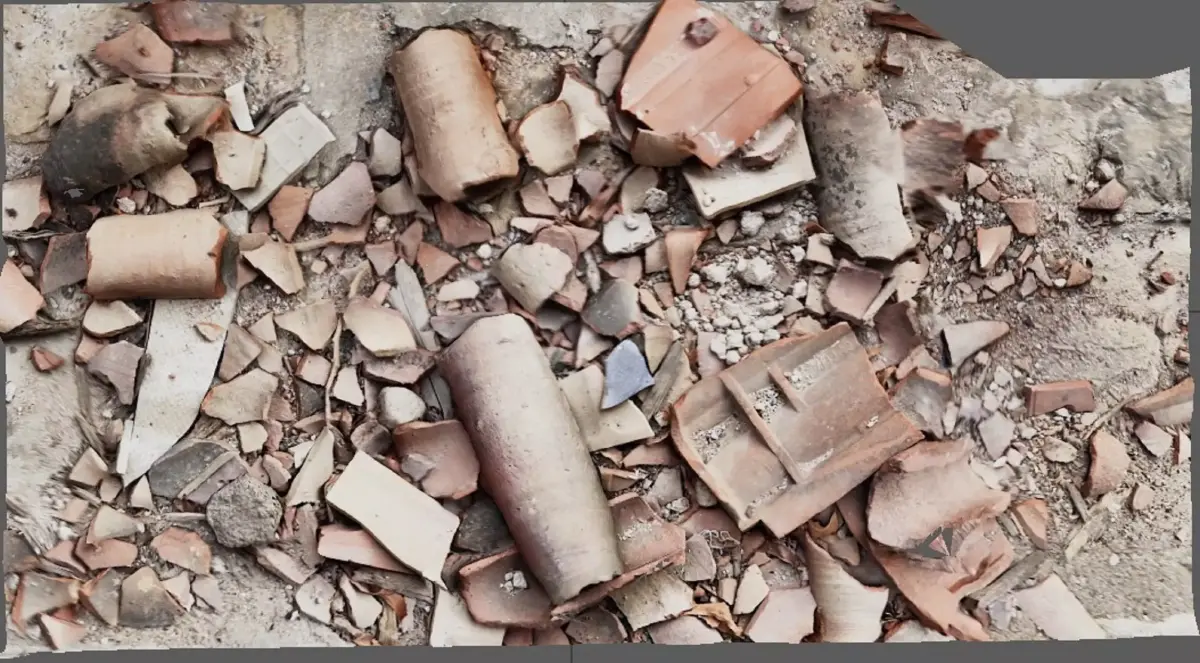 Roof tiles broken into pieces 3D model