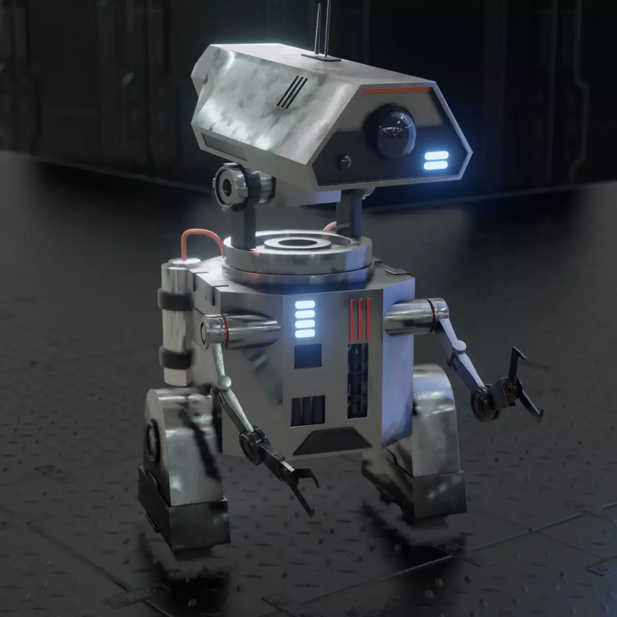 simple sci-fi robot 3D model