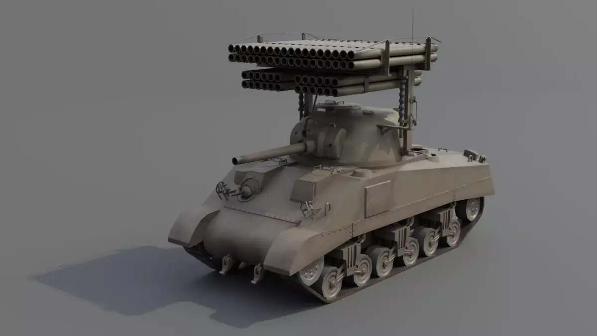 T34 Calliope Rocket Launcher  Low-poly 3D model