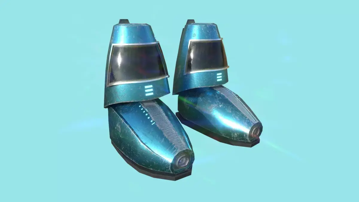 Sci-Fi Boots 04 - Character Design - Megaman Robot Style Low-poly 3D model