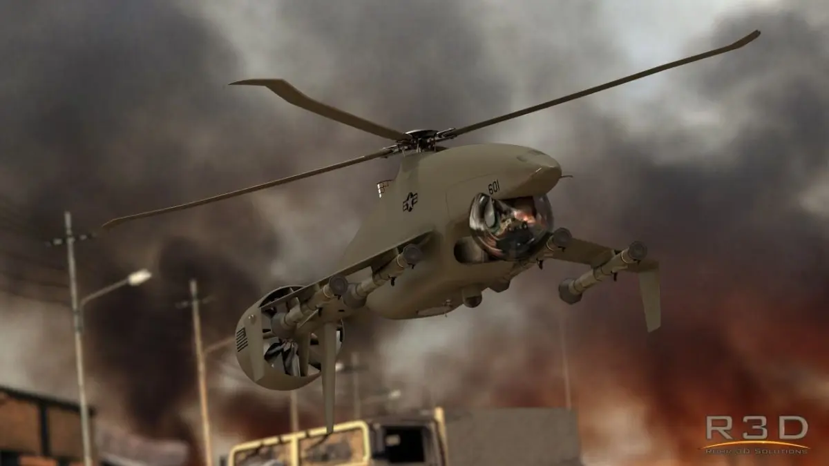 Sharkeye X UAS Tactical Helicopter Low-poly 3D model