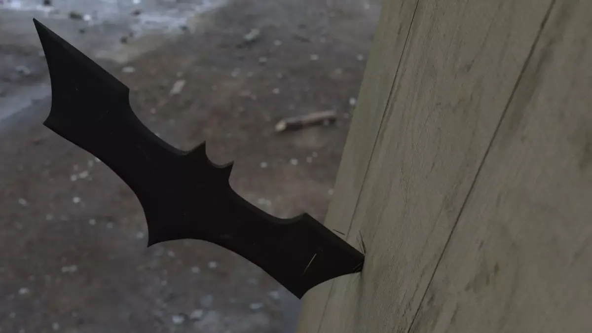 Batarang stuck In a wall Free 3D model