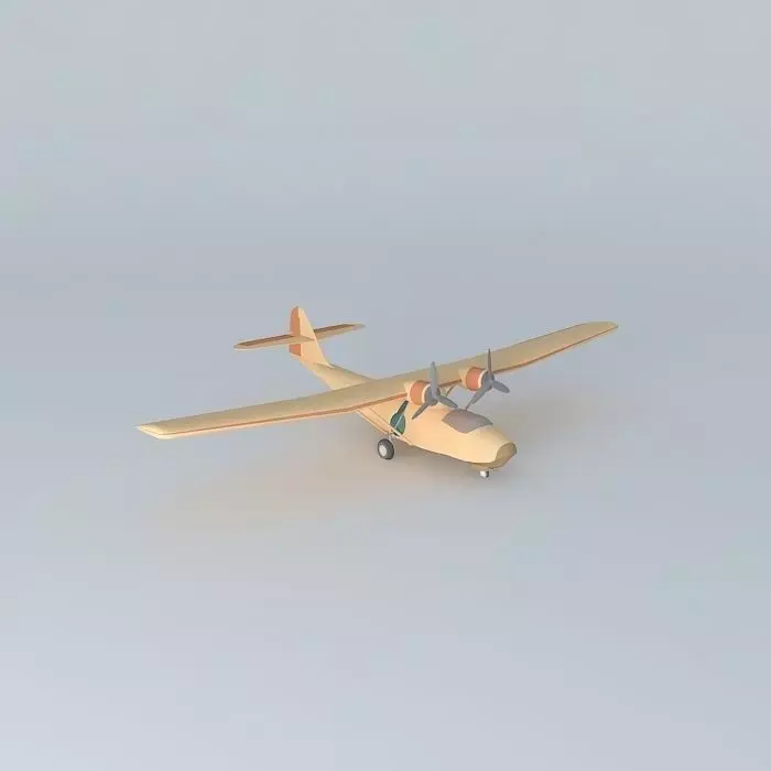 Catalina airplane with propellers Free 3D model
