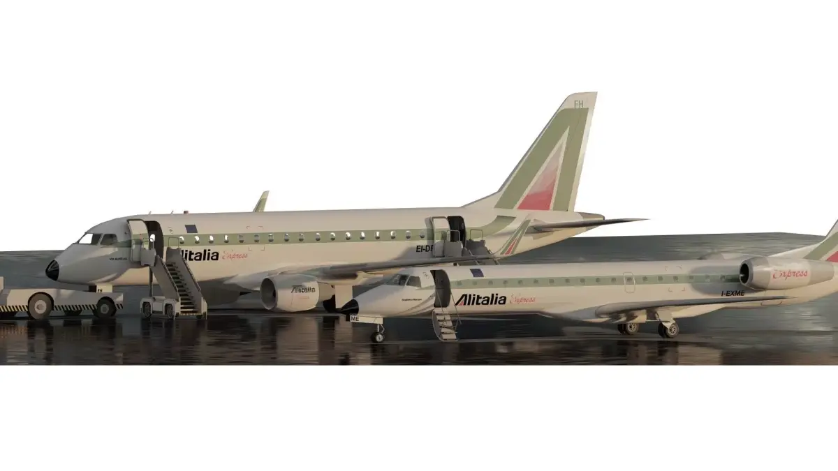 EMBRAER E170 A and EMBRAER E145 3D model