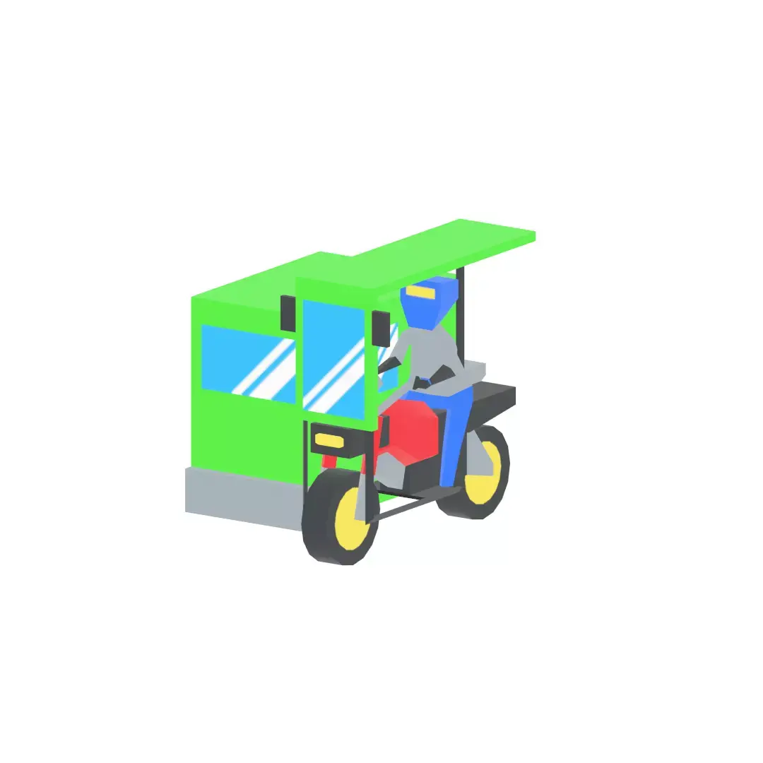 Low-poly Tricycle Free 3D model