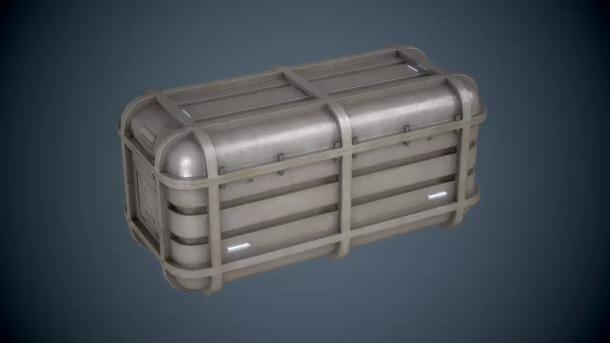 Sci-Fi Container White and Orange Free low-poly 3D model