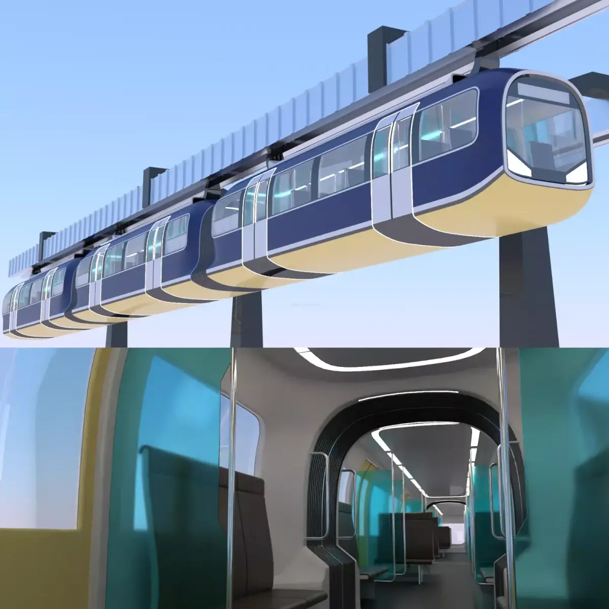 Elevated Train Concept Free 3D model purchase