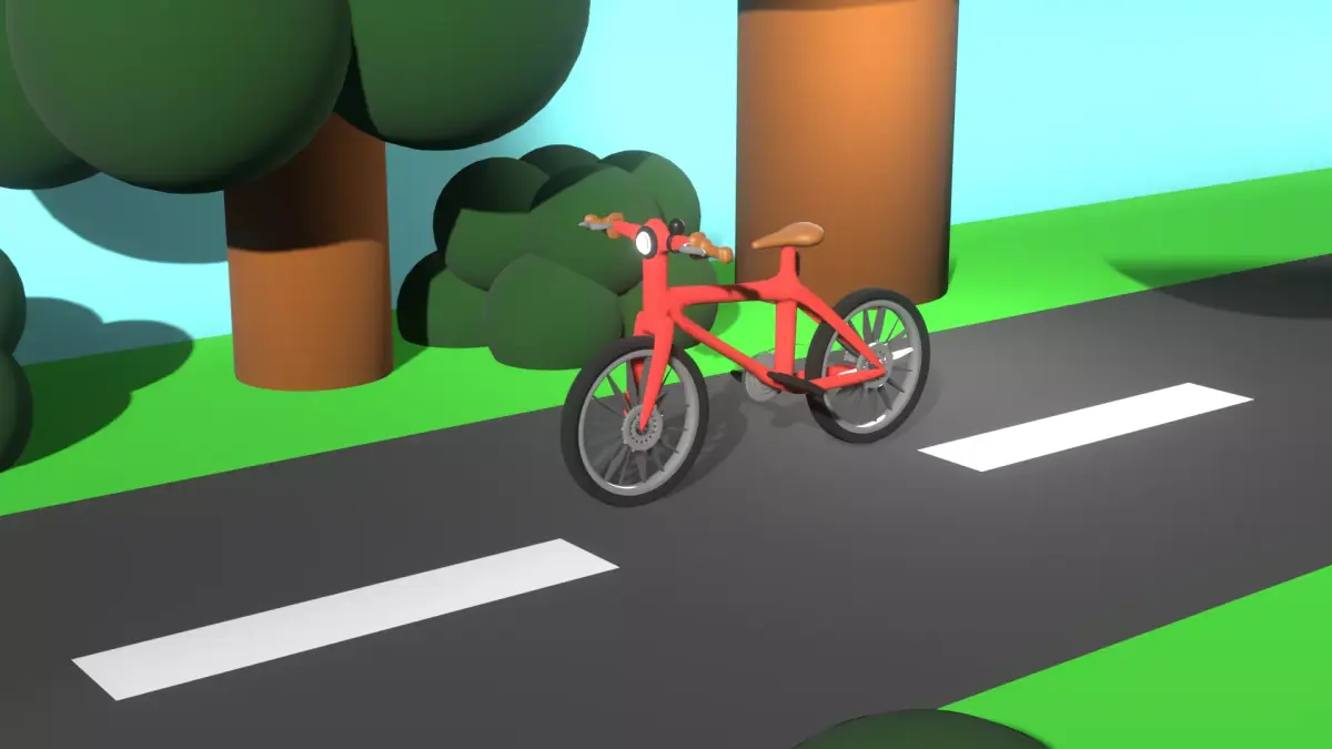 Bicycle and Driver 3D model