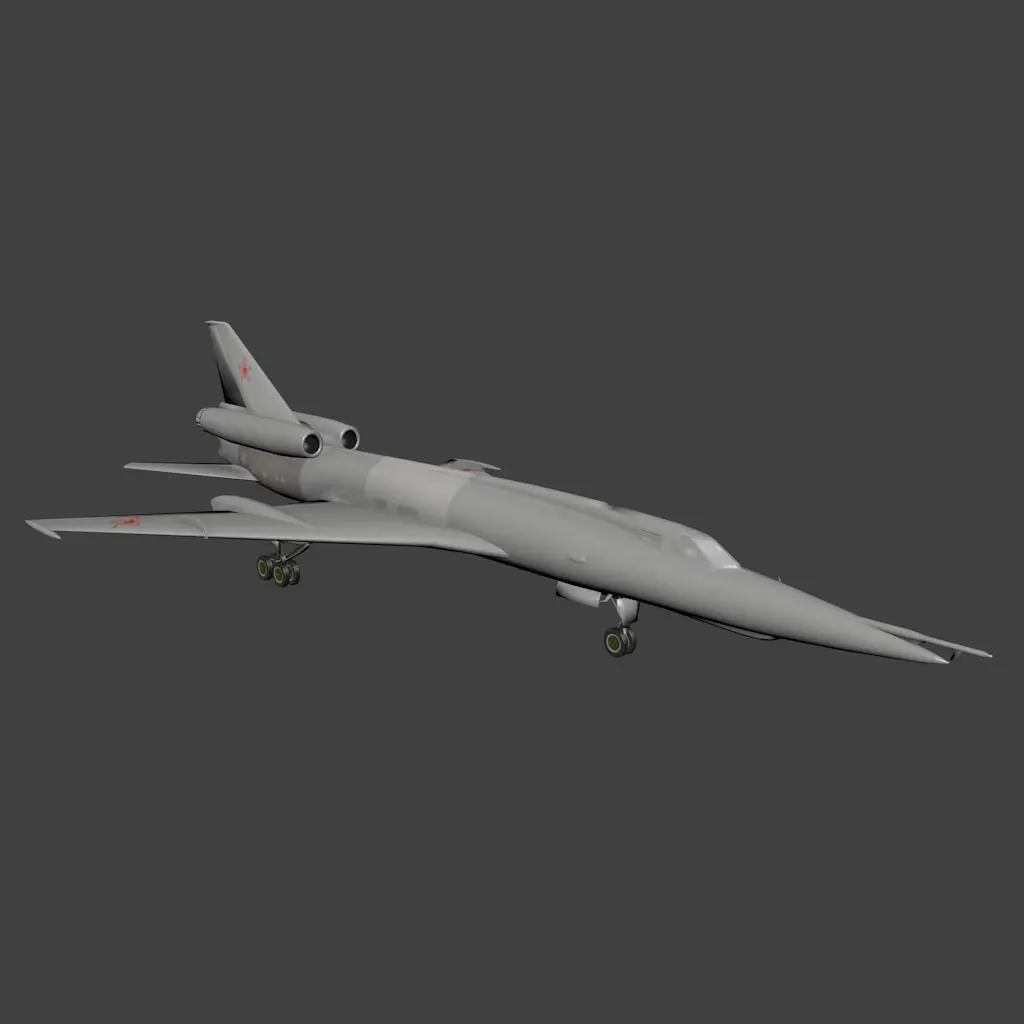 Tupolev-Tu22-Blinder fighter jet Low-poly 3D model