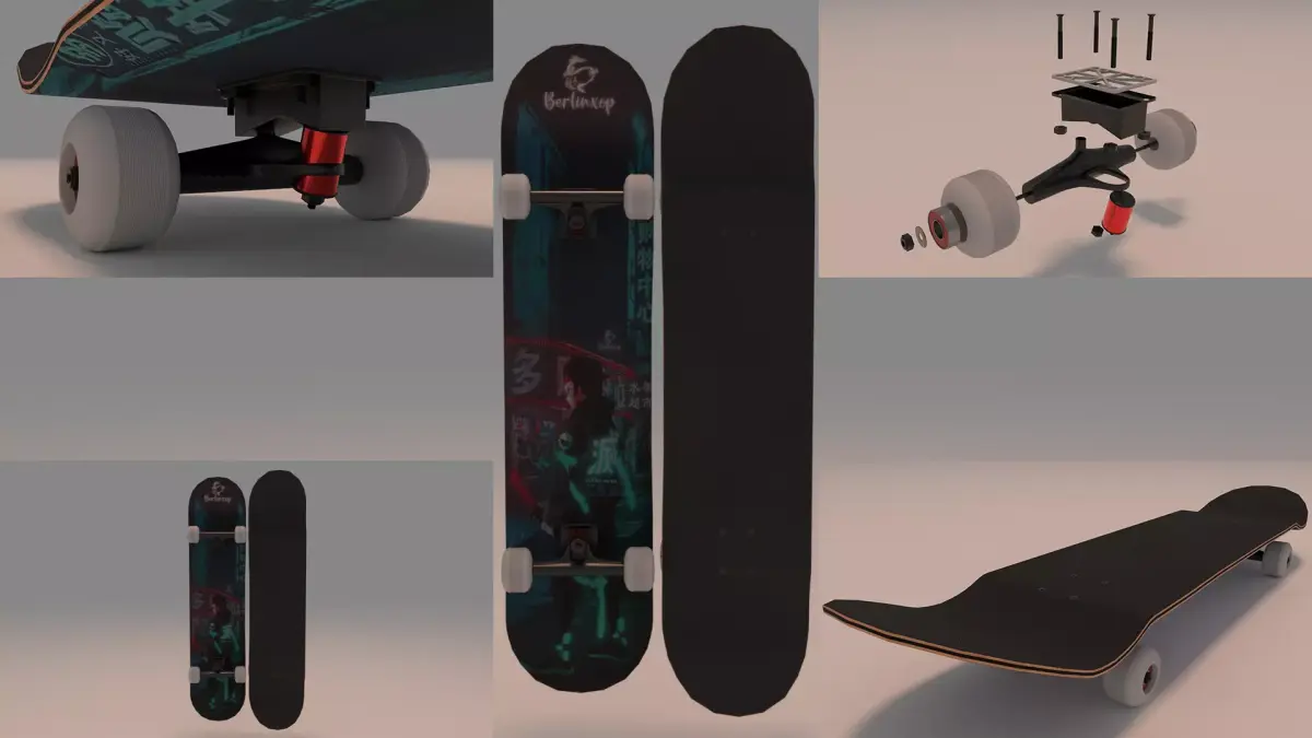 Demon Slayer Anime Skateboard Skate 3D model