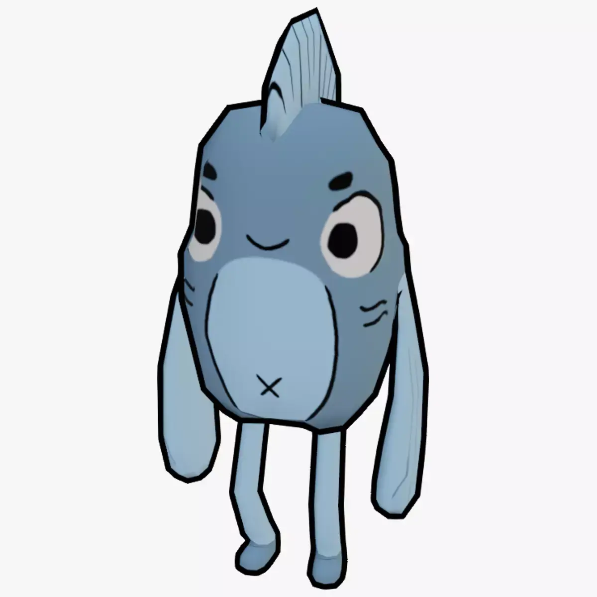 TEXTURED AND ANIMATED CUTE FISH Low-poly 3D model