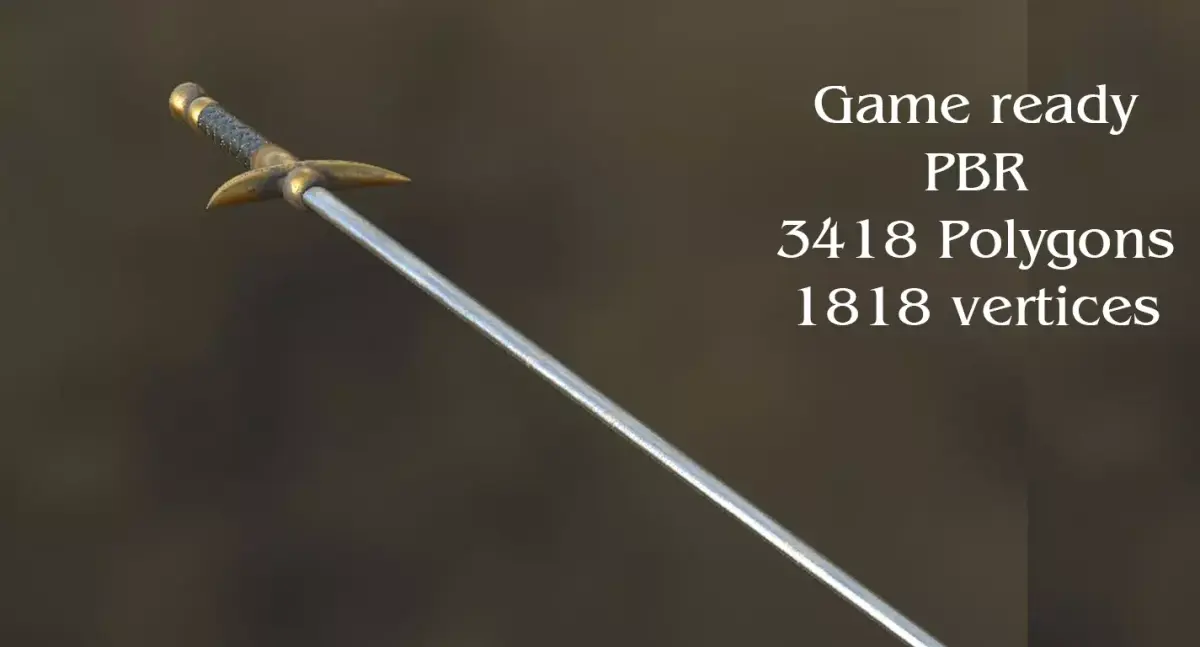 Needle sword Low-poly 3D model