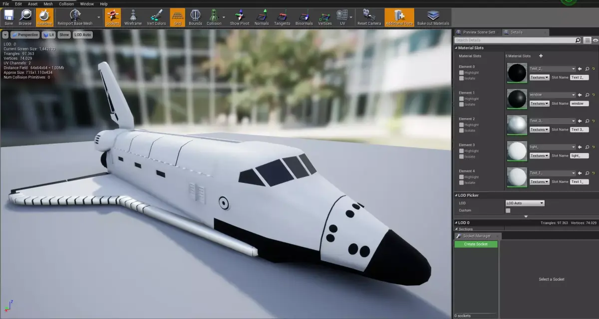 Space Shuttle 3D model  Low-poly 3D model
