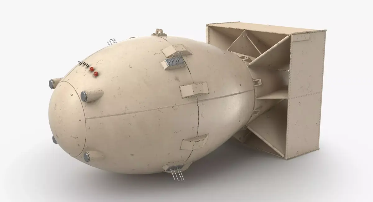Fat Man Nuclear Bomb Sandy Low-poly 3D model