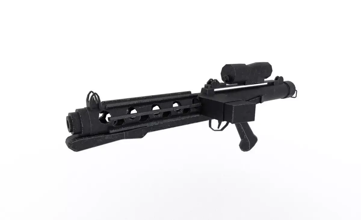 Star wars E-11 Blaster 3D model Game ready Free low-poly 3D model