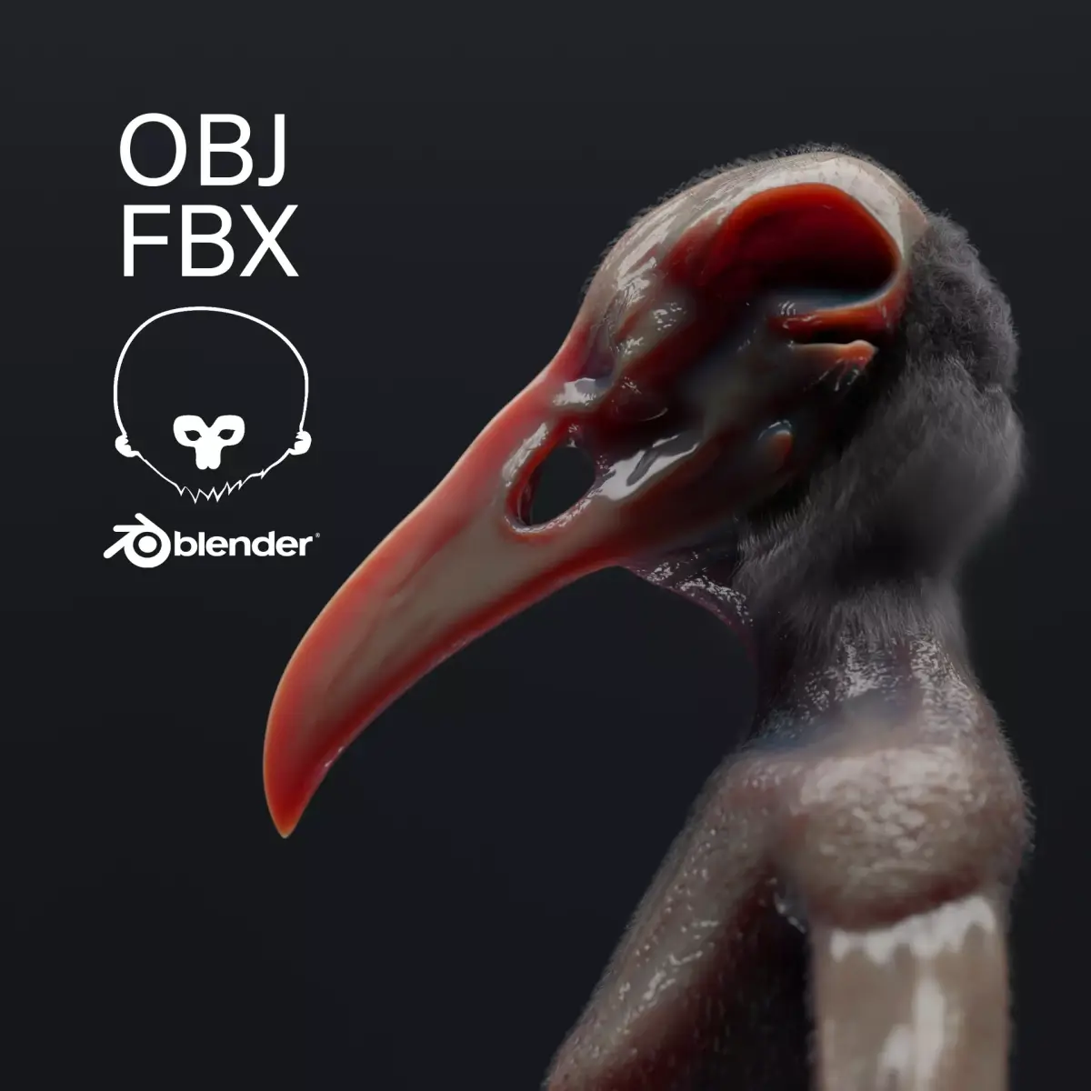 Opium Bird  Low-poly 3D model