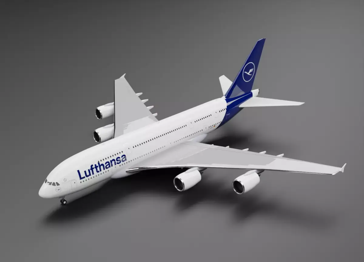 Airbus A380-800 with Lufthansa Livery 3D model 3D model
