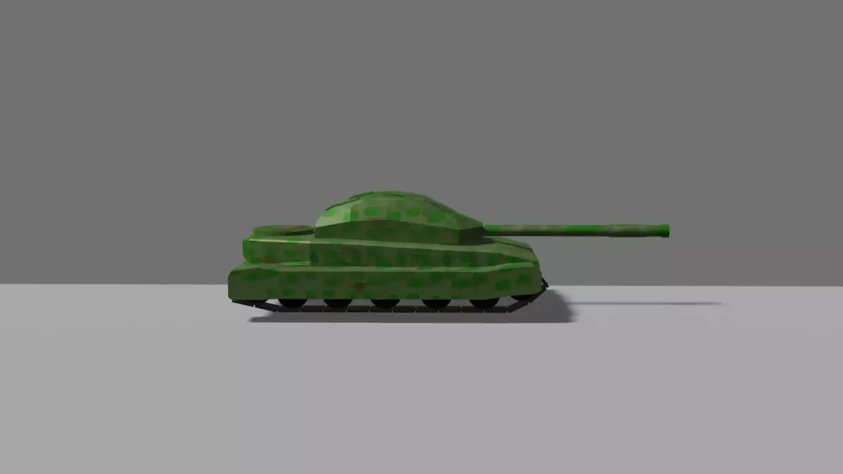 stylized low polygonal tank 3D model