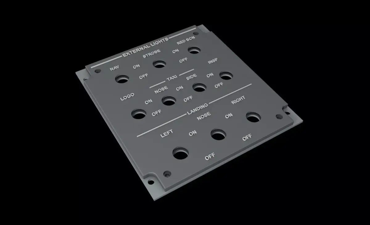 EMBRAER E1 OVERHEAD - EXTERNAL LIGHTS PANEL 3D print model