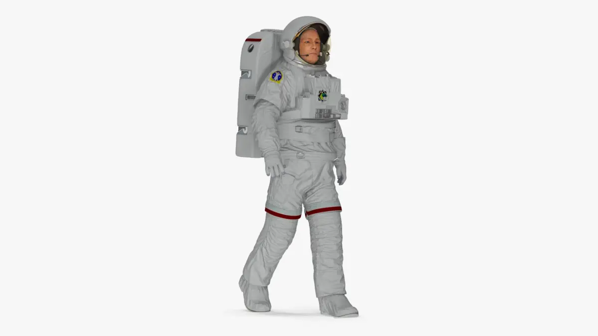 Astronaut Suit with Male Figure Rigged for Cinema 4D 3D model
