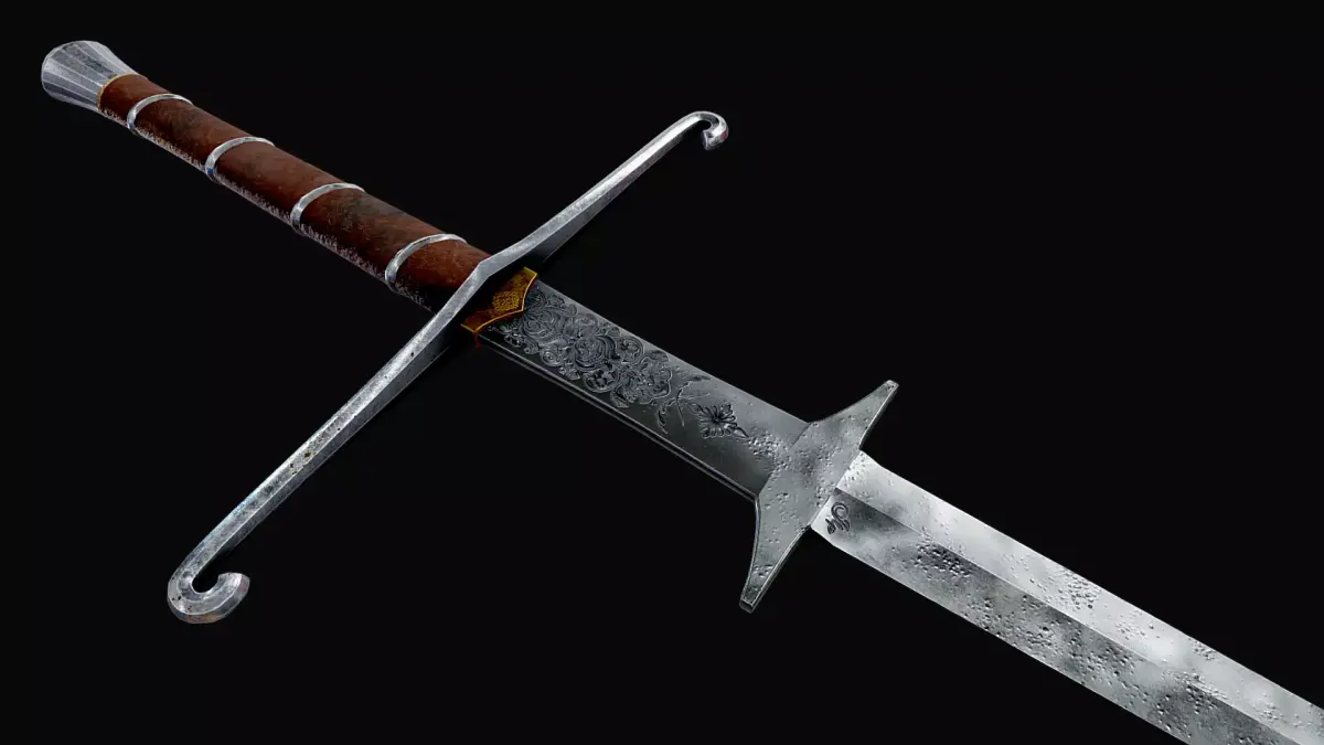 Montante two handed sword Low-poly 3D model