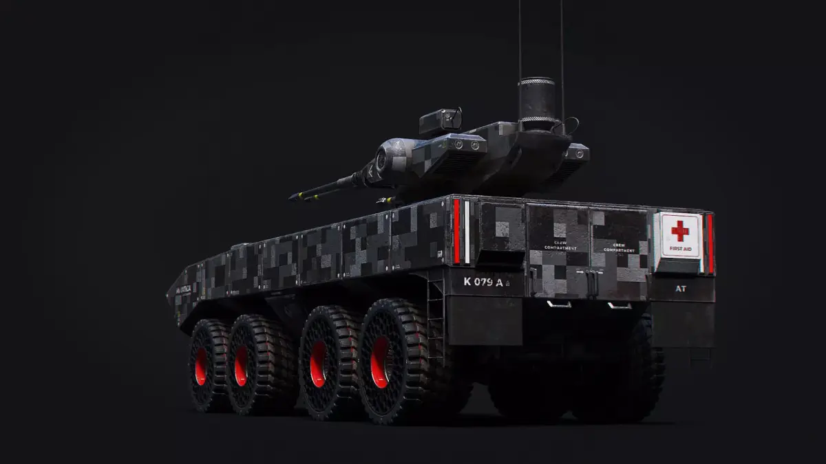 Tank Model Military Si-Fi Source Files Attached 8K Textures Low-poly 3D model