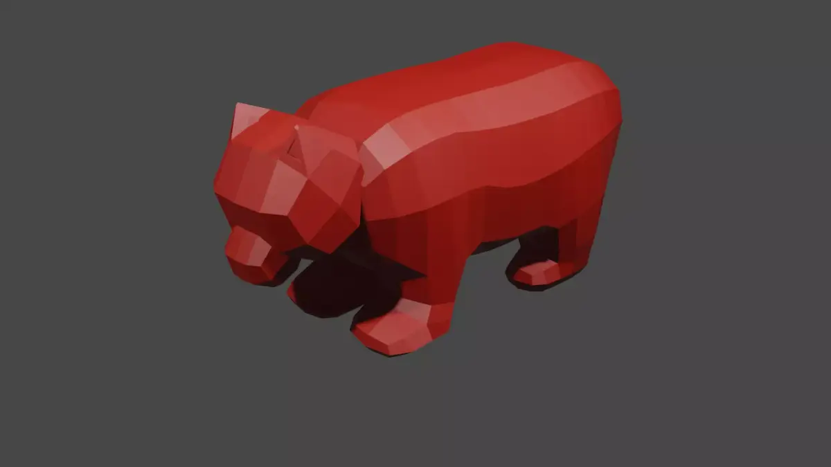 Bear Low Poly  Low-poly 3D model