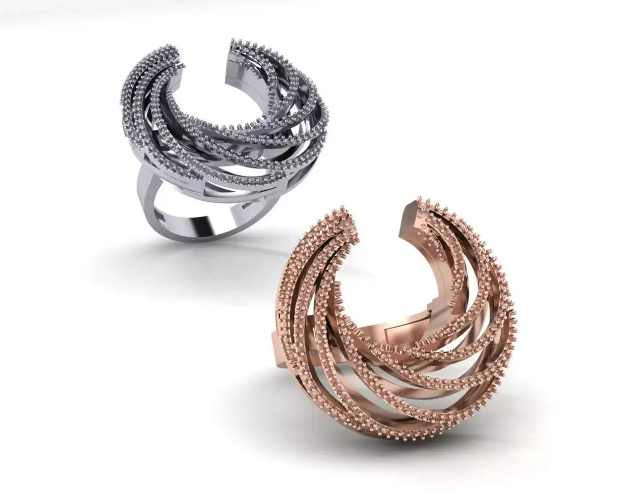 high jewelry ring 2 part 3D print model